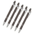 thumbnail image 1 of Hiroekza Aluminum Ballpoint Pen with Touchscreen Tip - Metal Body, 1.5g Ink, 5pc Set for Business, Student Writing, and Screen Use Brown, 1 of 4