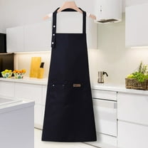 Hiroekza Apron Waterproof Oil Resistant Kitchen Aprons for Cooking Baking Cleaning Adjustable Ties Bib Adult Unisex Black