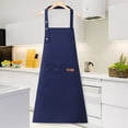 thumbnail image 1 of Hiroekza Apron Waterproof Oil Resistant Kitchen Aprons for Cooking Baking Cleaning Adjustable Ties Bib Adult Unisex Blue, 1 of 6