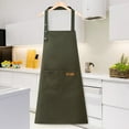 thumbnail image 1 of Hiroekza Apron Waterproof Oil Resistant Kitchen Aprons for Cooking Baking Cleaning Adjustable Ties Bib Adult Unisex Green, 1 of 6