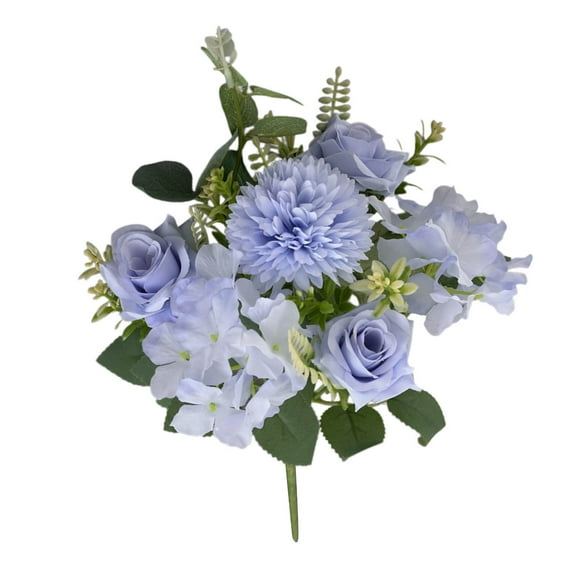 Hiroekza Artificial Flower - China Aster, Lisianthus Outdoor Fake Flowers Faux Outdoor Flowers - 32cm Real Looking Artificial Flowers for Wedding Home Decoration Party Office Garden Blue