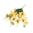 thumbnail image 1 of Hiroekza Artificial Flower Outdoor Indoor - Phalaenopsis Orchid(Butterflies Orchid) 5 Forks Butterflies Orchid Fake Flowers UV Resistant Home Living Room Wedding Party Decorations Yellow Stripe, 1 of 6
