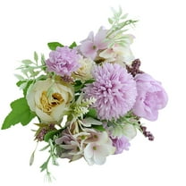 Hiroekza Artificial Flower - Rose, Globe Chrysanthemum & Hydrangea, Outdoor Indoor UV Resistant Real Looking Fake Flower for Wedding Party Home Garden Front Porch Decoration Purple