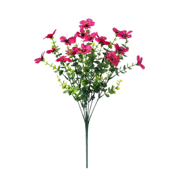 Hiroekza Artificial Flowers Violet - No Fade Fake Flowers, Faux Plants Indoor, Silk Printed Small Artificial Flower Decoration for Home, Office, Wedding, Party, Outdoor Planters Hot Pink