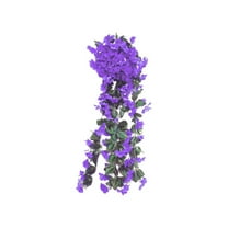 Hiroekza Artificial Hanging Flowers Garland Violet & Vine Basket - 70cm Silk Fake Flowers for Home Garden Outdoor Wedding Decorations Party Ceremony Blue