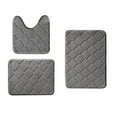 thumbnail image 1 of Hiroekza Bathroom Rug Set 3 Piece Set - Absorbent Non-Slip Polyester Floor Mats - Modern Style Enhances Home Decor Includes 2 Bathroom Rugs 1 U Shape Rugs Gray, 1 of 6