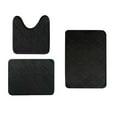 thumbnail image 1 of Hiroekza Bathroom Rug Set 3 Piece Set - Absorbent Non-Slip Polyester Floor Mats - Modern Style Enhances Home Decor Includes 2 Bathroom Rugs 1 U Shape Rugs Black, 1 of 6