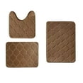 thumbnail image 1 of Hiroekza Bathroom Rug Set 3 Piece Set - Absorbent Non-Slip Polyester Floor Mats - Modern Style Enhances Home Decor Includes 2 Bathroom Rugs 1 U Shape Rugs Coffee, 1 of 6