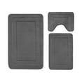 thumbnail image 1 of Hiroekza Bathroom Rug Set 3-Pieces Large Non-Slip Soft Velvet Fleece Water Absorbent Washable Modern Bathroom Accessories for Women Men Gray, 1 of 8