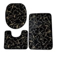 thumbnail image 1 of Hiroekza Bathroom Rugs 3 Piece Set Non Slip Absorbent Comfortable Foot Mat - Small Rabbits Hair Hot Gold Toilet Cover Mat Carpet for Bathroom Floor Black, 1 of 6