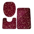 thumbnail image 1 of Hiroekza Bathroom Rugs 3 Piece Set Non Slip Absorbent Comfortable Foot Mat - Small Rabbits Hair Hot Gold Toilet Cover Mat Carpet for Bathroom Floor Wine, 1 of 6