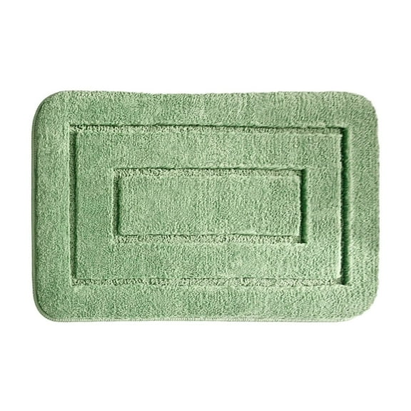 Hiroekza Bathroom Rugs Non Slip Washable Bath Mat 24x16in Quick Dry Anti Mold Polyester Floor Mat for Bathroom Floor, Tub and Shower Green