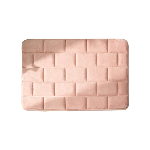 Hiroekza Bathroom Rugs Non Slip Washable - Water-Absorbent Door Mat 40x60cm, Polyester Top with Rubber Back, Quick Dry & Anti Mold, Modern Style for Bathroom, Tub, and Shower Pink