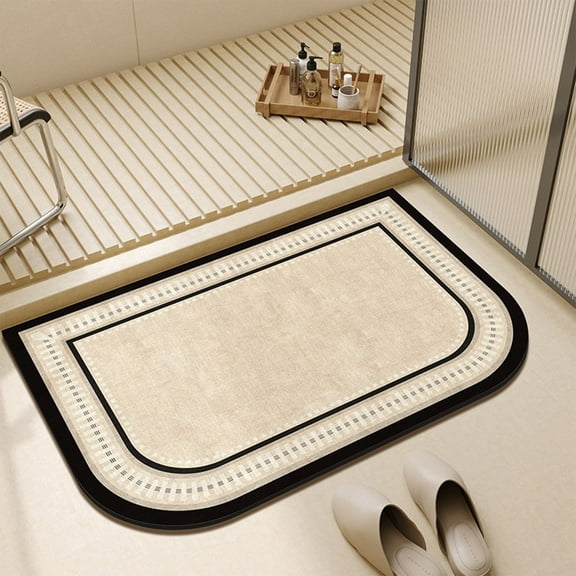 Hiroekza Bathroom Rugs Thickened Absorbent Floor Mat Bottom Non-slip Floor Mat Bathroom Door Soilability-drying Door Mat