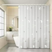 Hiroekza Bathroom Thickened Shower Curtain Waterproof Shower Curtain Rod Suit Waterproof Cloth Punch-free Bathroom Partition Curtain Bathroom Curtain