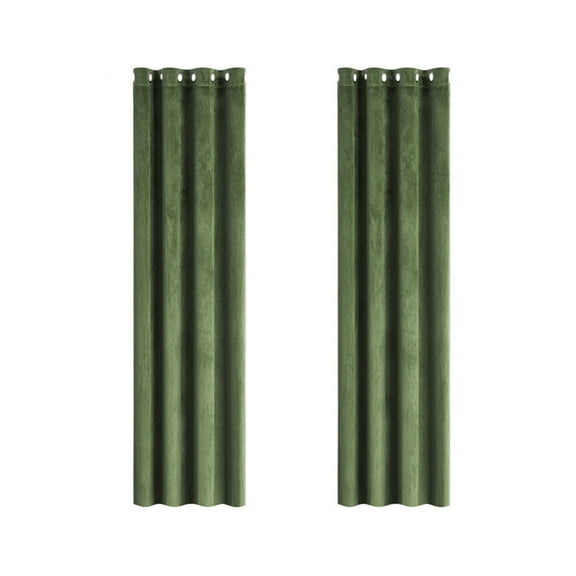 Hiroekza Blackout Curtains Panels Set of 2 63 Inch Long for Bedroom and Living Room Velvet Thermal Insulated Darkening Noise Reducing Window Treatments Grommet Curtains Room Decor Green