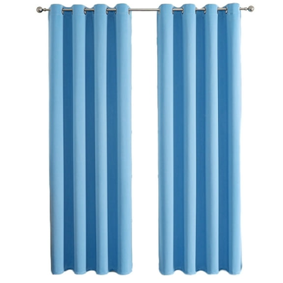 Hiroekza Blackout Curtains Panels Set of 2 for Bedroom and Living Room Elegant Curtain Panel Pair Polyester Room Darkening Window Treatments Cafe Curtains 51 x 39 Inches Light Blue