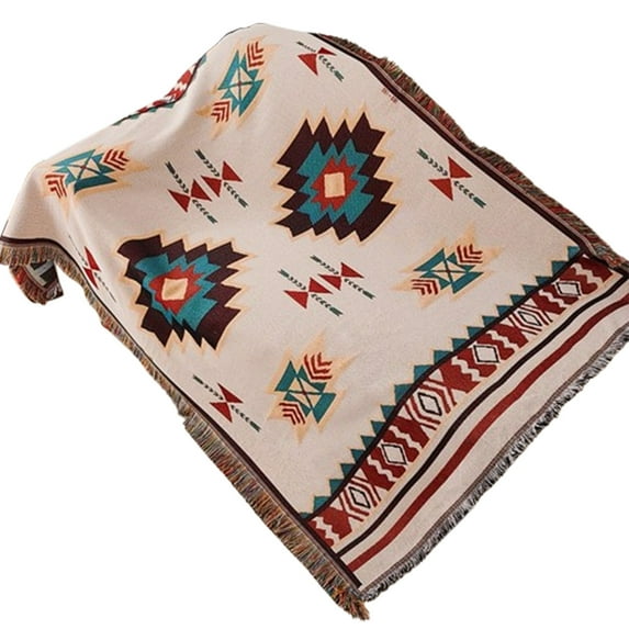 Hiroekza Boho Style Table/Sofa Cover/Blanket 35x59" Rectabgle - Lightweight Geometric Pattern Sofa Cover & Tablecloth - Farmhouse Dining Table Cloth for Banquet/Buffet