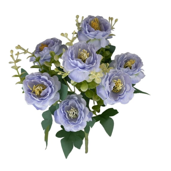 Hiroekza Cabbage Rose Artificial Flower 30cm Real-Like Fake Flowers for Wedding Home Decoration Indoor Outdoor Front Porch Blue