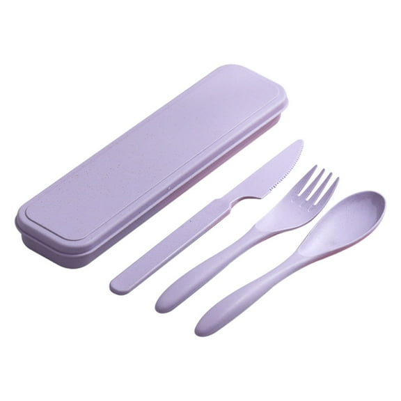 Hiroekza Camping Essentials Reusable Travel Utensils Set With Case Straw Camping Utensil Sets Portable Kids Lunch Accessories Cutlery Set For Picnic Work School Lunch Clearance