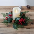 thumbnail image 1 of Hiroekza Christmas Candle Ring Candle Wreath - Xmas Candlestick Table Centerpiece Decorations for Holiday Home Kitchen Decor, 1 of 6