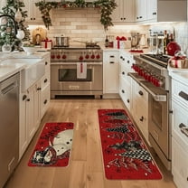 Hiroekza Christmas Decorations 2 Pcs Christmas Kitchen Rugs And Mats For Floor Non Slide Backing Mat Merry Christmas Kitchen Decor Kitchen Rug Sets Xmas Decor 16x24in 16x48in Christmas Gifts