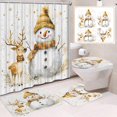 thumbnail image 1 of Hiroekza 4 Pcs Christmas Bathroom Set, Christmas Shower Curtain Set with Toilet Lid Cover and Non-Slip Rugs with 12 Hooks, Santa Curtain Background Cloth, 1 of 6