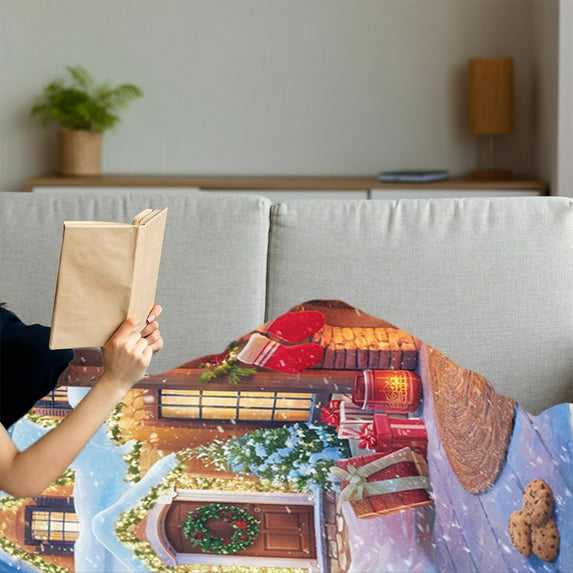 Hiroekza Christmas Decorations, Christmas Throw Blanket Super Soft Flannel Fleece Blanket Winter Plushs Warm Bed Blanket Christmas Sofa Bed Decoration