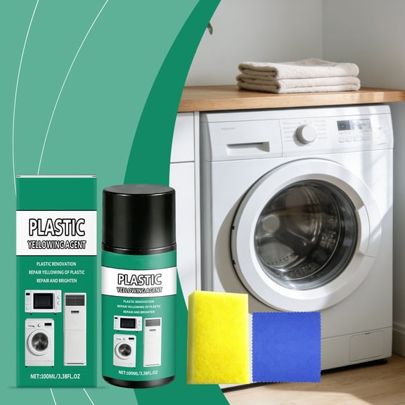 Hiroekza Cleaning Supplies, 100ml Plastic Yellowing Remover Kit Multi-Surfaces Restorer For Furniture And Appliances Whitenings Cleaner For Stains And Discoloration, Household Essentials