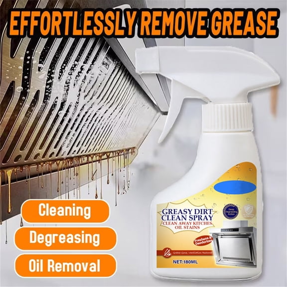 Hiroekza Cleaning Supplies, Cleaning Products, Kitchen Grease Cleaner Powerful Degreaser For Kitchen Surfaces Range Hood Cleaner Heavy-Duty Stove Top Cleaner 180ml, Household Essentials