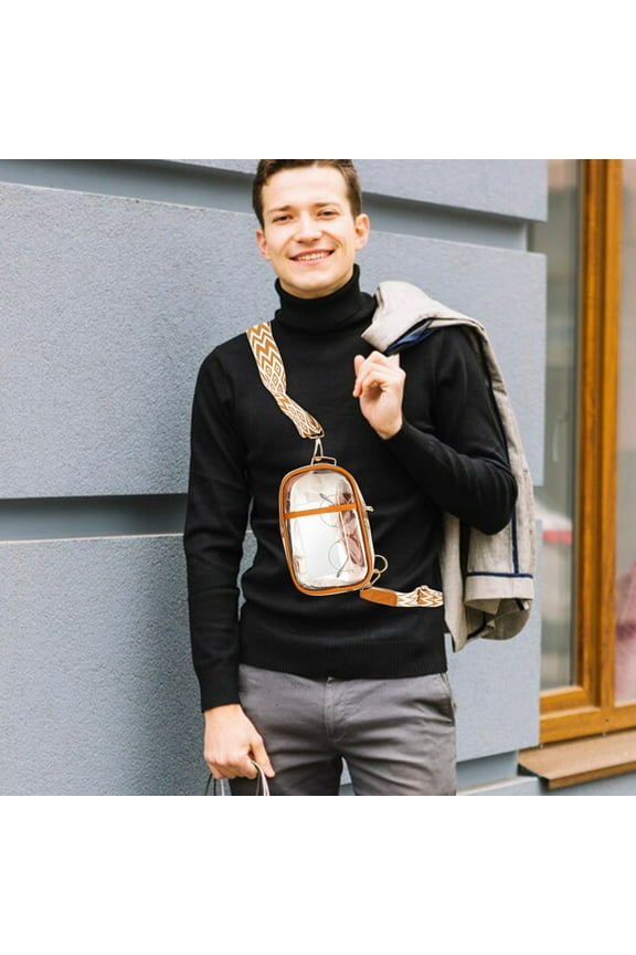 Clear Backpack Transparent PVC Shoulder Crossbody Bag Style Trend Casual PVC Small Shoulder Chest Bag Beach Crossbody Bag Crossbody Bag for women