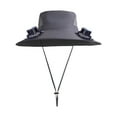 thumbnail image 1 of Hiroekza Cool & Breezy Solar Fan Sun Hat for Men - Adjustable 3-Speed, USB & Solar Charging, UPF Protection Dark Gray, 1 of 5