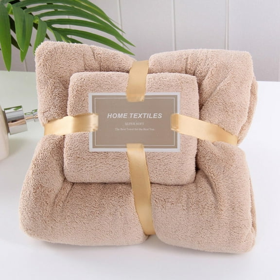 Hiroekza Cotton 2 In 1 Bath Towel and Face Towel Soft-Bath Towels Set of 2pc Towels for Bathroom