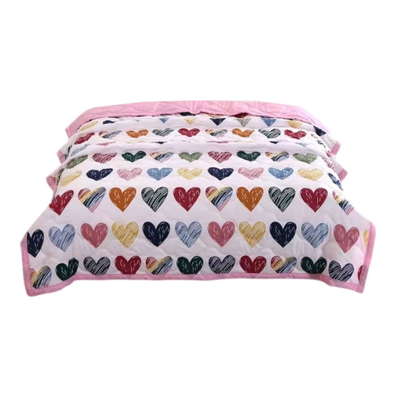 Hiroekza Cotton Twin Cooling Comforter Summer Throw Blanket for Hot Sleepers Dormitory - Skin-friendly Breathable Lightweight Printed Summer Quilt
