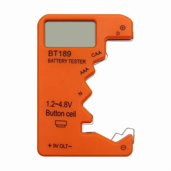 Hiroekza Digital Battery Tester - Accurate AA AAA 9V 6F22 Capacity Meter with Clear LCD Display | Portable & Easy-to-Use Orange