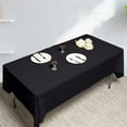 thumbnail image 1 of Hiroekza Disposable Plastic Tablecloths 54x108" - Rectangle Waterproof & Oil Proof Table Cloth for Party, Birthday, Dessert Tables Decorations - Table Cove for Wedding Party Summer Garden Black, 1 of 6