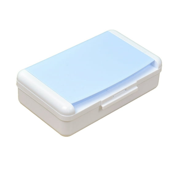 Hiroekza Double-Layer Pencil Case Large Capacity Hard Pencil Case Lightweight & Durable Stationery Organizer for Students & Artists Light Blue