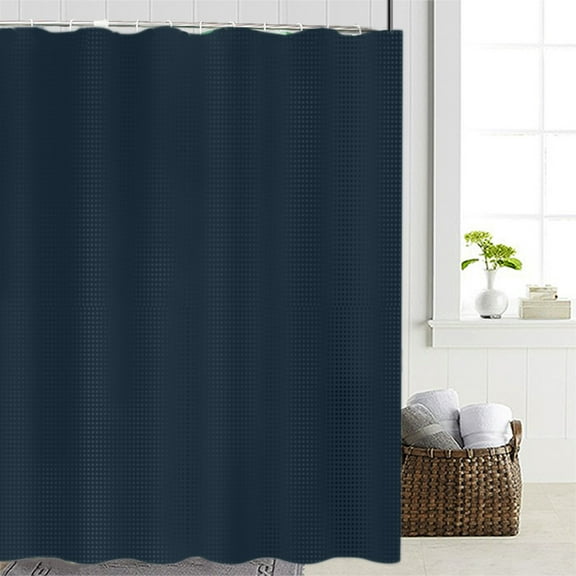 Hiroekza Double Sided Solid Colour Polka Dots Wafer Shower Curtain Water Proof Bathroom Bathroom Hole Shower Curtains Bathroom Curtain