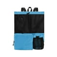 thumbnail image 1 of Hiroekza Drawstring Backpack for Women Waterproof Mesh Beach Gym Bag with Wet Pocket - 18.5x15.74x1.18 in - Swim Mesh Bag for Beach, Gym, Travel Blue, 1 of 7