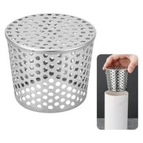 Hiroekza Durable 304 Stainless Steel PVC Sewer Pipe Insert with Conical Filter Screen 2.6in/65mm - Mouse Proof & Easy Installation Silver