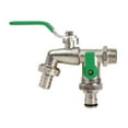 thumbnail image 1 of Hiroekza Durable Alloy Garden Faucet Outdoor Faucet - One Inlet, Two Outlets Hose Bibb for Versatile Watering Green, 1 of 2