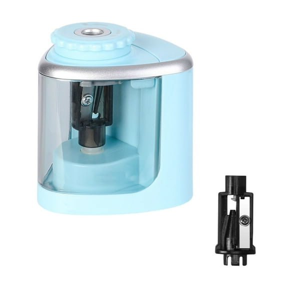 Hiroekza Electric Pencil Sharpener Semi-automatic Stationery Small Portable Blue Pink Plastic Battery Powered for Office