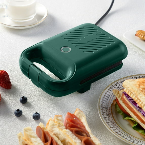 Hiroekza Electric Sandwich Maker Grill & Panini Press - Non-Stick Coated Plates, Compact Design for Quick Breakfast, Easy Breakfast Green