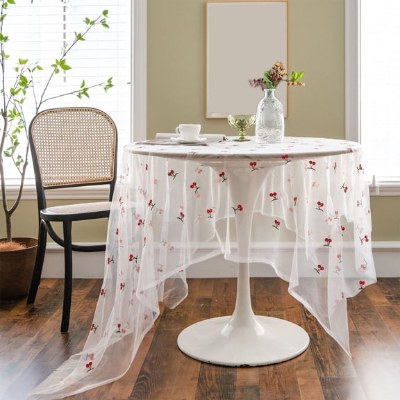 Hiroekza Elegant Lace Tablecloth 39x59" Rectangle - Washable Cheese Cloth Table Cover for Dining/Wedding/Party - Cheesecloth Coffee Tabel Cloth for Home Kitchen Decor
