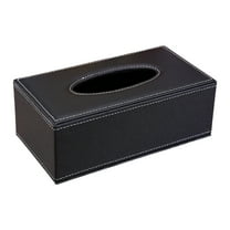 Hiroekza Elegant PU Leather Tissue Box Cover – Stylish Durable Decorative Tissue Holder for Hotels Restaurants Homes – Faux Leather Tissue Container for Living Room Bedroom Bathroom Dining Area Black