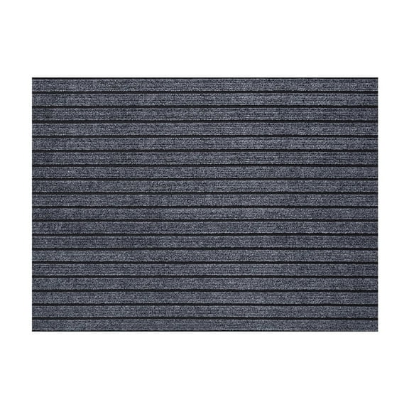 Hiroekza Entryway Rugs 30x20in - Non-Slip Rubber Backing Front Door Mat Stylish Durable Striped Polyester Carpet - Cuttable Design Gray