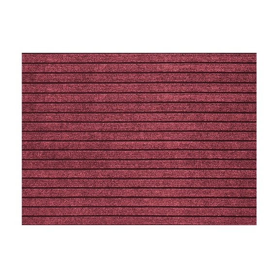Hiroekza Entryway Rugs 30x20in - Non-Slip Rubber Backing Front Door Mat Stylish Durable Striped Polyester Carpet - Cuttable Design Red