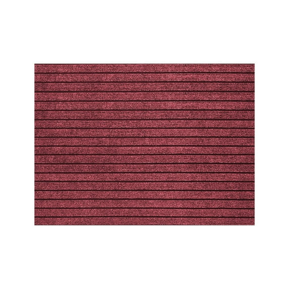 Hiroekza Entryway Rugs Non-Skid Front Door Mat - Durable Polyester Rubber Backing Welcome Mat, Stylish Striped Design, Cuttable for Custom Fit, 40x60cm Red