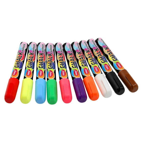 Hiroekza Erasable Liquid Chalk Markers Set - 10pcs Fluorescent Highlighter Pens for Whiteboard, Glass, DIY Crafts, Supplies - Water-Based Ink, Quick-Drying, 4ml, 14cm