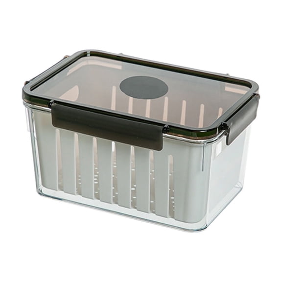 Hiroekza Extra-Large Airtight Food Storage Container with Removable Draining Basket - Dishwasher & Microwave Safe White